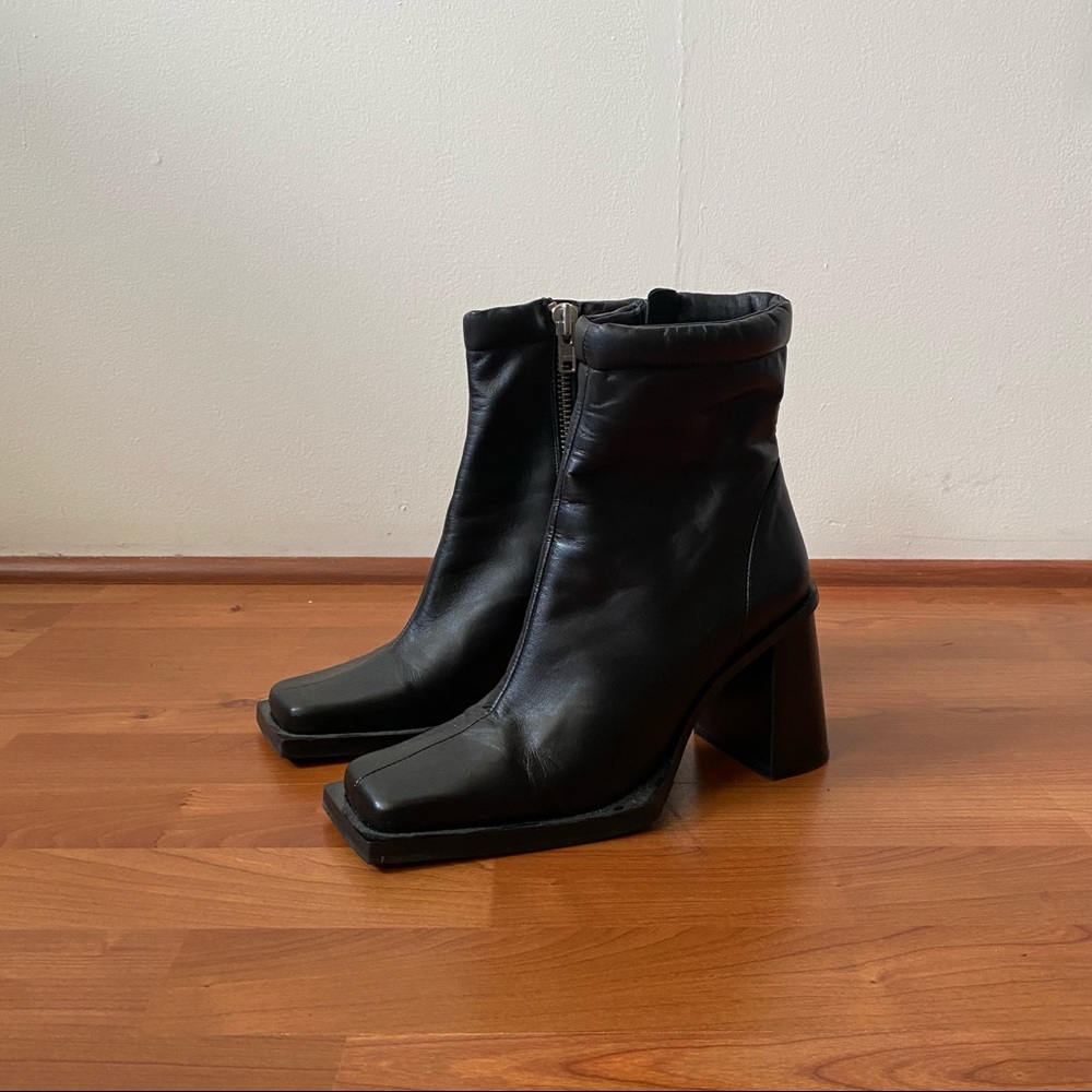 Black Leather Statement Boot | Topshop